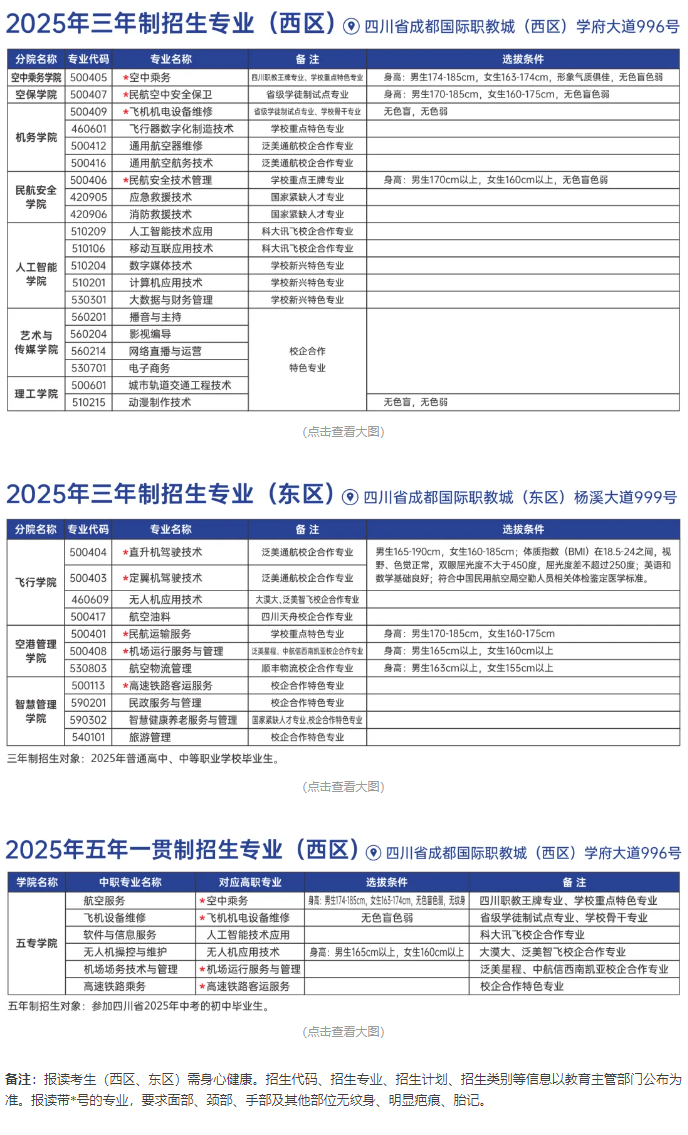 四川西南航空職業(yè)學(xué)院公布2025年招生簡章，2025年單招可能有這些專業(yè)可報(bào)